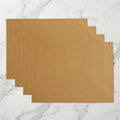 Solino Home 100% Pure Linen Placemats Caramel, Fete 14 x 19 in, Set of 4