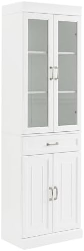 Crosley Furniture Stanton Glass Door Pantry Storage Cabinet