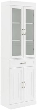 Crosley Furniture Stanton Glass Door Pantry Storage Cabinet