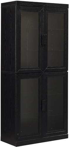 Crosley Furniture Essen Glass Door Pantry Storage Cabinet
