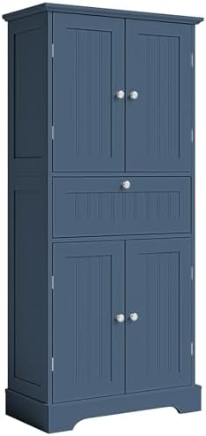 ChooChoo 51" H Bathroom Floor Cabinet with Drawer and Adjustable Shelves