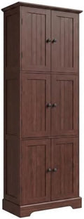 ChooChoo 63.2" Tall Bathroom Storage Cabinet with 6 Doors, Pantry Cabinet
