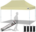 Eurmax USA Standard 10'x15' Patio Pop Up Canopy Tent Commercial Instant Canopies with Heavy Duty Roller Bag,Bonus 4 Sand Weights Bags (Beige)