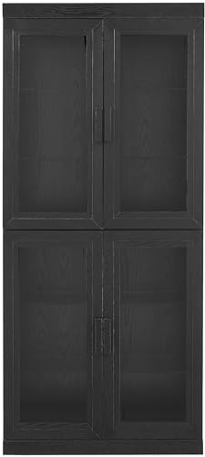 Crosley Furniture Essen Glass Door Pantry Storage Cabinet
