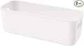Plastic Storage Bins,Versatile Kitchen Pantry Organization and Storage,for Plastic Storage Container Under Bed,Under Sink Bathroom Organizer (2 Pack Narrow, White)