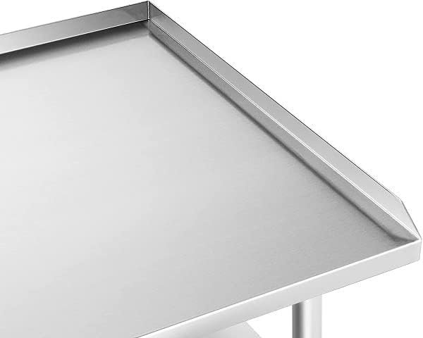 Stainless Steel Equipment Stand with Undershelf + Casters, Heavy Duty, Commercial Grade, NSF Certified (30" Width x 96" Length)