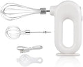 4 Speed Electric Hand Mixer, Mini 4 Speed Adjustable Cordless USB Rechargeable Electric Whisk Hand Mixer Portable Handheld Mixer 1500mAh Egg Beater (White)