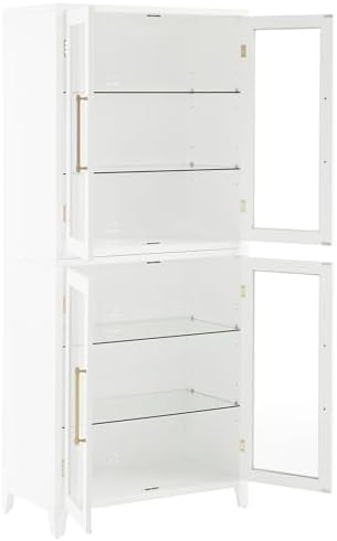 Crosley Furniture Roarke Glass Door Pantry Storage Cabinet