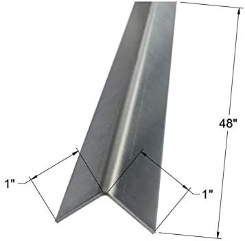 Brushed 304 Stainless Steel Corner Guards, 48" Wall Protectors, 20ga & 16ga, Available in 1/2" to 4", Multi-Pack Options (1, 2, 5, or 10) (10, 1 x 1, 16ga, No Hug Edges)