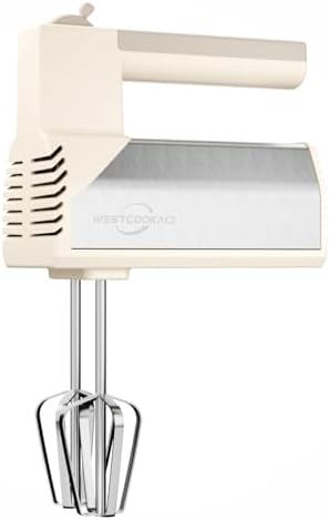 Hand Mixer 5-Speed 200W Turbo 4 Stainless Steel Accessories Classic White