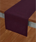 Solino Home 100% Pure Linen Table Runner Burgundy Long, Athena 14 x 132 in