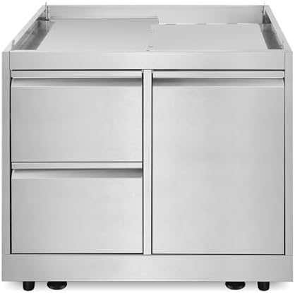 32 in. Newport Coll Grill Cabinet with Drawers, Tank Mount, Stainless Steel