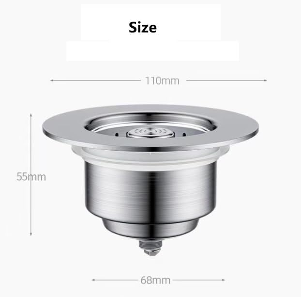 Upgrade Your Kitchen with a 304 Stainless Steel Sink Drain Strainer & Stopper – Durable, Rust-Resistant, and Easy-to-Clean for a Clog-Free Sink. Perfect for Any Modern Kitchen!