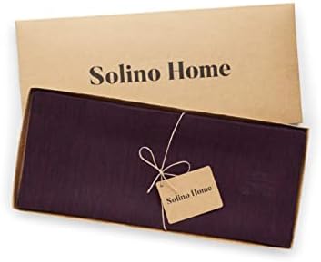 Solino Home 100% Pure Linen Table Runner Burgundy Long, Athena 14 x 132 in