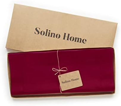 Solino Home Cotton Linen Table Runner Red, Hemstitch Collection 14 x 90 in