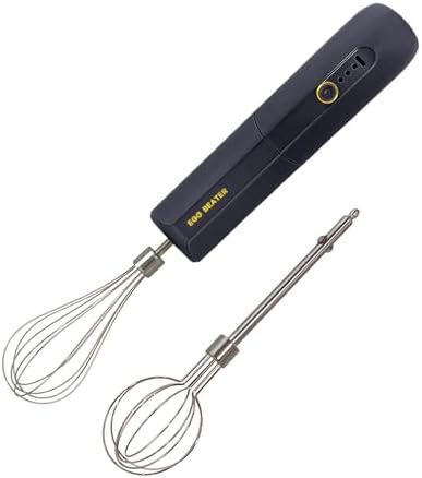 Cordless Hand Mixer, Foldable Design Handheld Electric Whisk with 3 Speed Modes, Hand Held Egg Beater with 2 Detachable Stir Whisks (Black)
