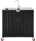 Feasto Modular Outdoor Kitchen Island with Stainless Steel Sink and Faucet