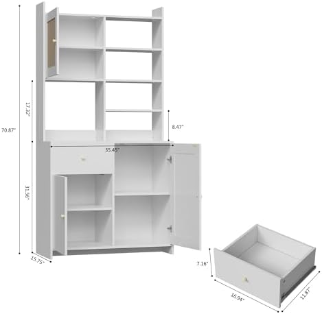 IDEALHOUSE Kitchen Pantry Cabinet with Adjustable Shelf