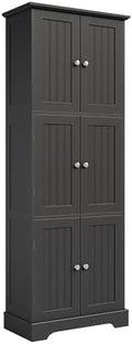 ChooChoo 63.2" Tall Bathroom Storage Cabinet with 6 Doors, Pantry Cabinet