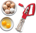 Kings County Tools Rotary Egg Beater Manual Hand Crank Mixer, Red