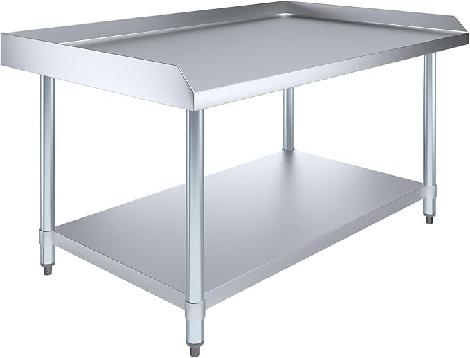 Stainless Steel Equipment Stand with Undershelf + Casters, Heavy Duty, Commercial Grade, NSF Certified (30" Width x 48" Length)
