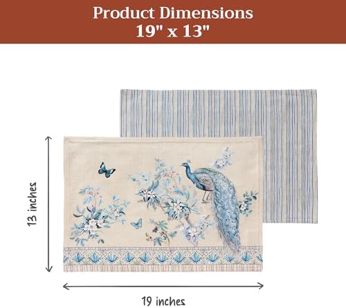 Maison d' Hermine Placemats Set of 4 Reusable 100% Combed Cotton (13"x19")