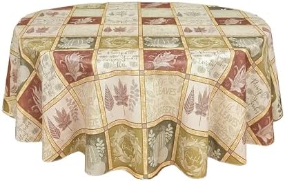 Newbridge Thanksgiving Harvest Breeze 70 Inch Round Vinyl Tablecloth