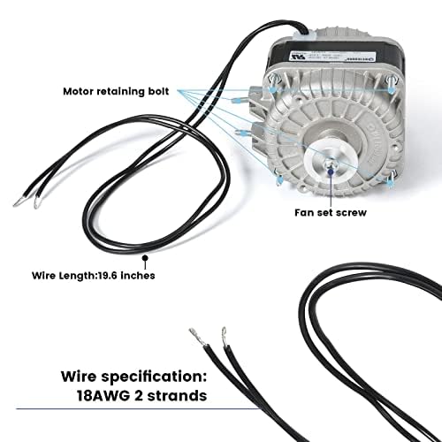 Condenser Fan AC Motor YZF18-25,18W Shaded Pole Motor for Refrigerator,Freezer,Small Ventilation Rquipment,UL Approved,Can Replace YZF10-20 YZF6-13