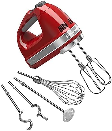 KitchenAid 9 Speed Hand Mixer w/Accessories, KHM926, Empire Red