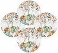 Fall Round Placemats Set of 4 Thanksgiving Autumn Eucalyptus Leaf Place Mats Woven Placemat Sage Green Maple Leaves Pumpkin Circle Braided Table Mat for Kitchen Holiday Party Fall Decor 15 Inch