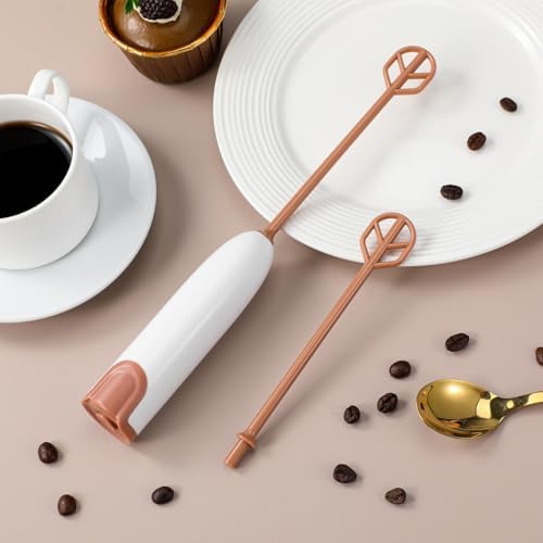 Mini Electric Handheld Mixer with Extended Handle for Milk Powder and Drinks Detachable Design for Easy Cleaning Portable Kitchen Mixing Tool (white)