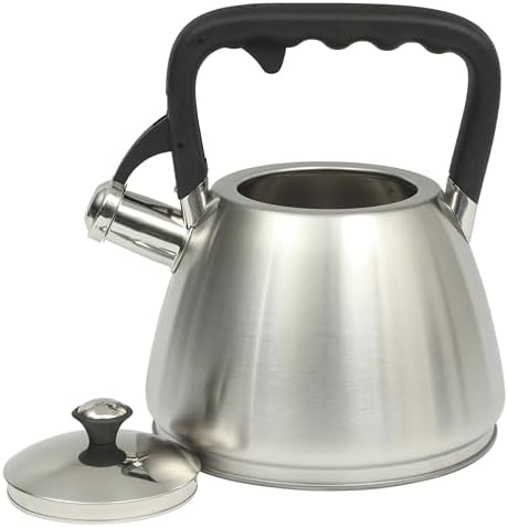 Mr. Coffee Armidale 2.5QT Whistling Tea Kettle, Large Brushed Stainless Steel Kettle for Stovetop, Durable Fast-Boil Tea Pot - Image 4