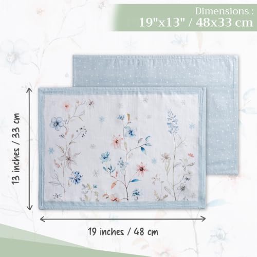 Maison d' Hermine Placemats Set of 4 Reusable 100% Cotton (13"x19")