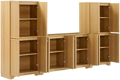 Crosley Furniture Naomi 3-Piece Reeded Pantry & Sideboard Set