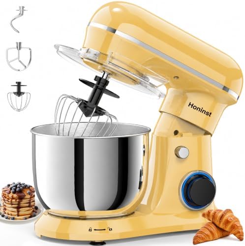 Honinst 4QT Electric Stand Mixer, 10-Speed Tilt-Head Compact Kitchen Mixer