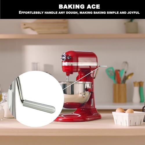 Stand Mixer Handle for KitchenAid Stand Mixers – Compatible with Pro 5 Plus, Mixer Accessory with Comfy Grip for Enhanced Stability and Convenience (Silver)