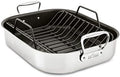 All-Clad Specialty Stainless Steel Large Roaster with Nonstick Rack 13x16 Inch Oven Broiler Safe 500F Roaster Pan, Pots and Pans, Cookware Silver