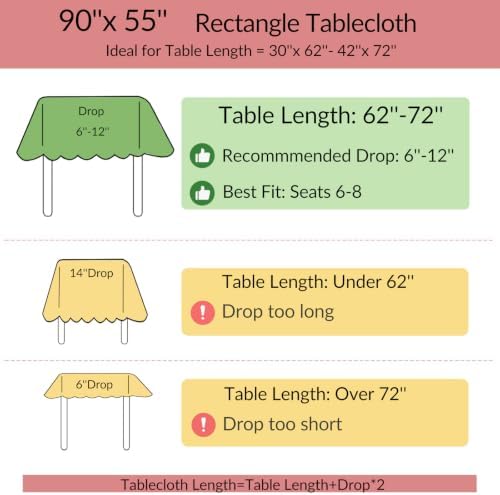 Alsoo Fall Gingham Tablecloth Rectangle Cotton Linen Style, 55 x 90