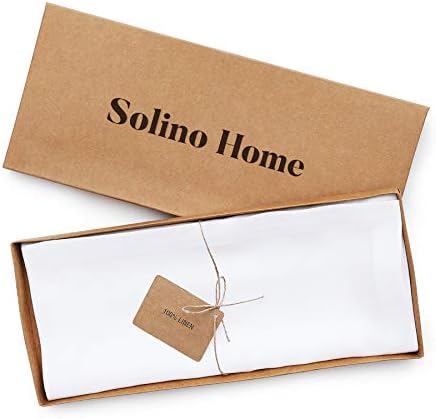 Solino Home 100% Pure Linen Table Runner White Long, Fete 14 x 90 in