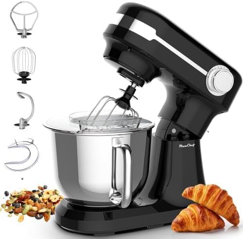 5.5QT Electric Stand Mixer, 12-Speed Food Mixer for Baking, Black