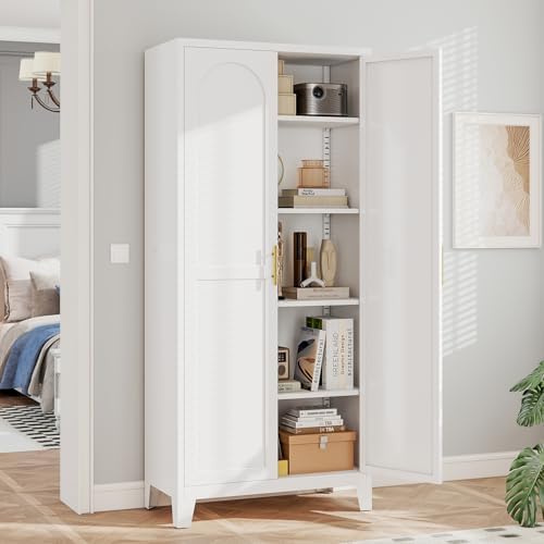 Zevemomo 71" Metal Pantry Cabinet, Tall Metal Storage Cabinet for Kitchen