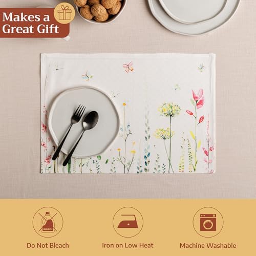 Maison d' Hermine Placemats Set of 4 Reusable 100% Cotton (13"x19")