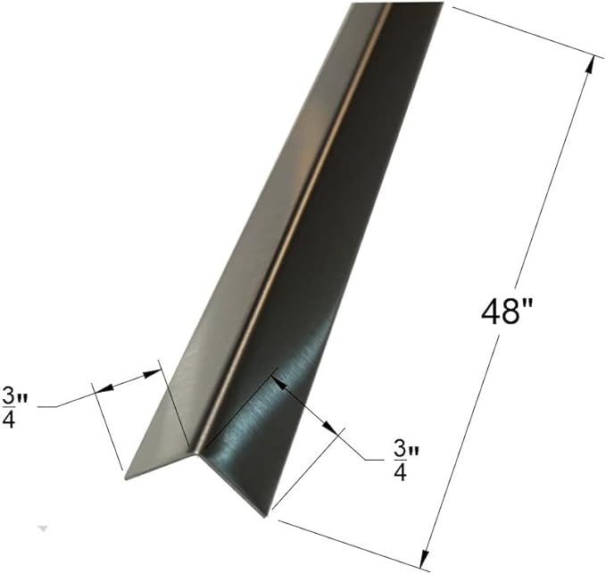 Brushed 304 Stainless Steel Corner Guards, 48" Wall Protectors, 20ga & 16ga, Available in 1/2" to 4", Multi-Pack Options (1, 2, 5, or 10) (5, 3/4 x 3/4, 20ga, No Hug Edges)
