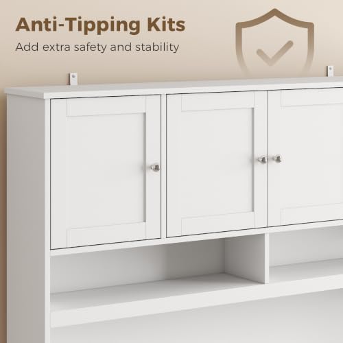 HOMCOM 73" Pantry Cabinet with Charging Station, Kitchen Pantry, White