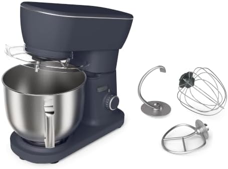 bella STIR 5.3Qt Tilt-Head Stand Mixer, 12-Speed Countertop Mixer, Denim