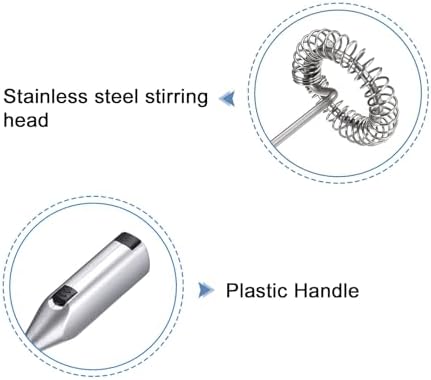 MECCANIXITY Electric Tumbler Stirrer, Handheld Mini Mixer Battery Operated Stirring Mixing Silver for DIY Glitter Tumbler Cup, Pack of 2
