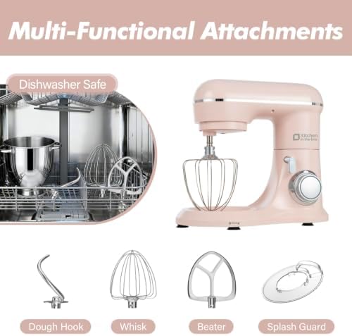 Kitchen in the box 6.5 QT Stand Mixer, 10-Speed Electric Mixer (Pink)