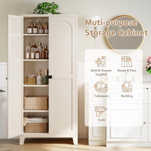Zevemomo 71" Metal Locking Cabinet Lockable Storage Cabinet for Home Office