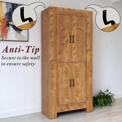 Thick Kitchen Pantry Cabinet, 71” Kitchen Cabinet Hutch