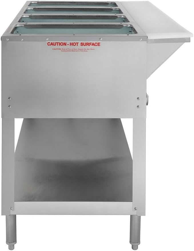Kratos Commercial Electric Steam Table, 4 Well Stationary Hot Food Table, NSF Certified Food Warmer, 120V, 2000W (28W-111)